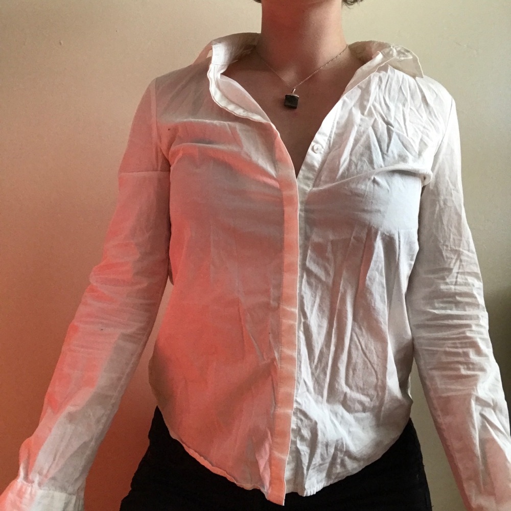 White Topshop button up shirt
